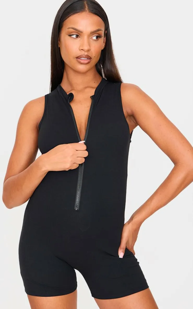 PrettyLittleThing Unitards*Maternity Snatched Sculpt Zip Up Sleeveless Unitard