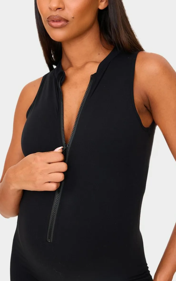 PrettyLittleThing Unitards*Maternity Snatched Sculpt Zip Up Sleeveless Unitard