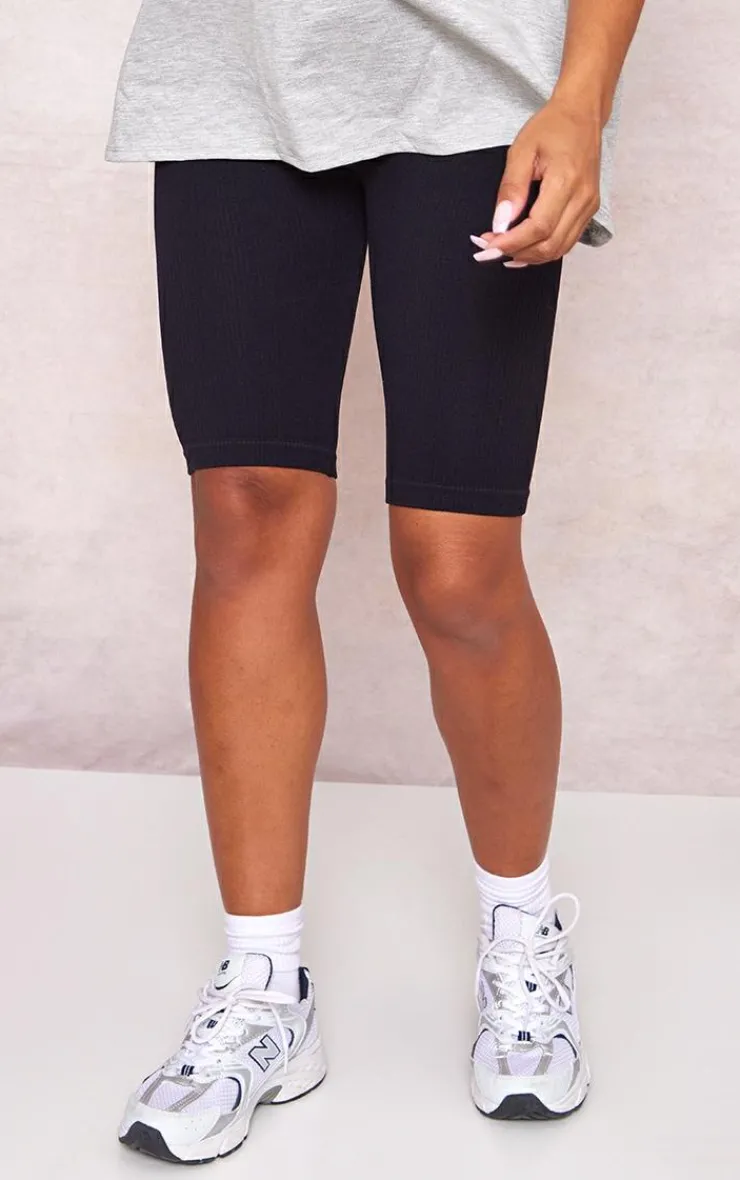 PrettyLittleThing Snatched*Maternity Structured Snatched Rib Bike Shorts
