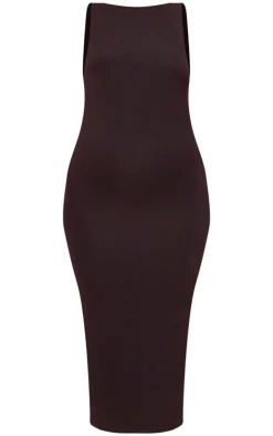 Maternity Textured Scoop Back Sleeveless Midi Dress-PrettyLittleThing New