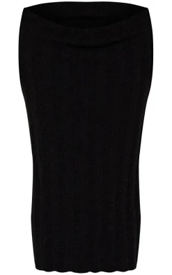 Online PrettyLittleThing Maternity Thick Rib Knitted Midaxi Skirt Black