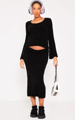 Outlet PrettyLittleThing Maternity Thick Rib Knitted Long Sleeve Sweater Black