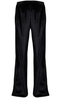 Best PrettyLittleThing Maternity Velvet Wide Leg Pants Black