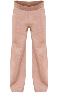 Hot PrettyLittleThing Maternity Knit Wide Leg Pants Brown