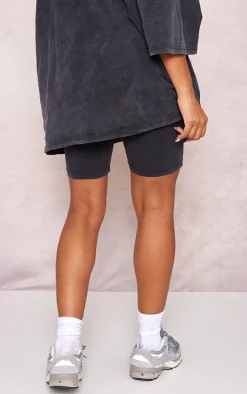 Clearance PrettyLittleThing Maternity Acid Wash Biker Shorts Charcoal