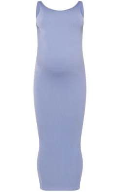 Maternity Rib Scoop Neck Bodycon Maxi Dress-PrettyLittleThing Discount