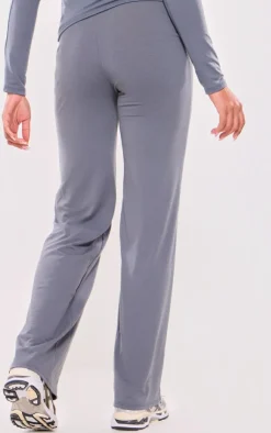 PrettyLittleThing Maternity Cotton Jersey High Waisted Flares Charcoal