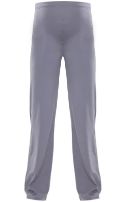 PrettyLittleThing Maternity Cotton Jersey High Waisted Flares Charcoal