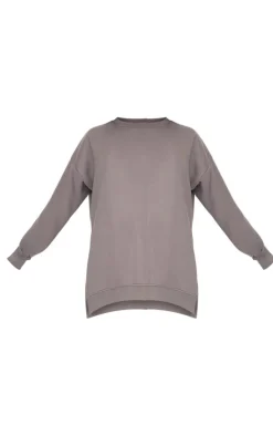 Maternity Charcoal Nursing Side Split Sweatshirt