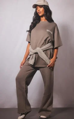 Best PrettyLittleThing Maternity Plt Logo Oversize T-shirt Charcoal