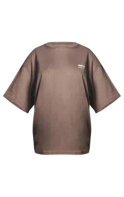 Best PrettyLittleThing Maternity Plt Logo Oversize T-shirt Charcoal