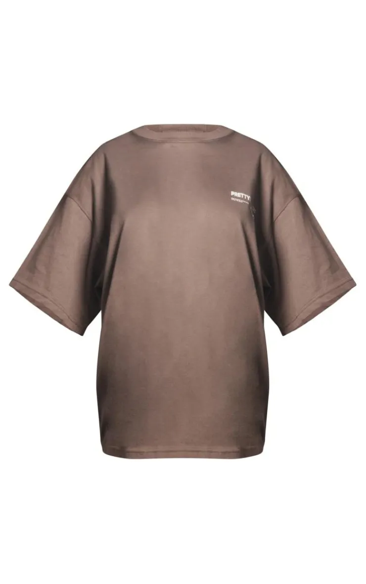 Best PrettyLittleThing Maternity Plt Logo Oversize T-shirt Charcoal