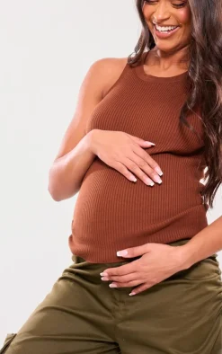 PrettyLittleThing Knitted Tops*Maternity Knitted Longline Vest