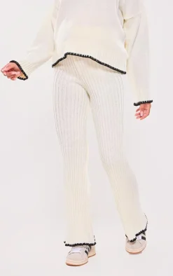 PrettyLittleThing Knitted Two Piece Sets*Maternity Contrast Trim Knit Flares