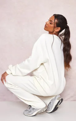 Online PrettyLittleThing Maternity Plt Embroidered Oversized Sweatshirt Cream