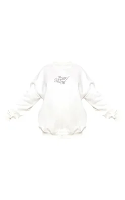 Online PrettyLittleThing Maternity Plt Embroidered Oversized Sweatshirt Cream
