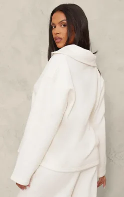 PrettyLittleThing Maternity Quarter Zip Long Sleeve Sweatshirt Cream
