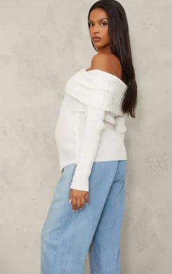 PrettyLittleThing Knitted Tops*Maternity Rib Knit Bandeau Long Sleeve Top