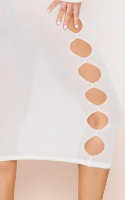 Maternity Sheer Knitted One Shoulder Midi Dress-PrettyLittleThing Discount