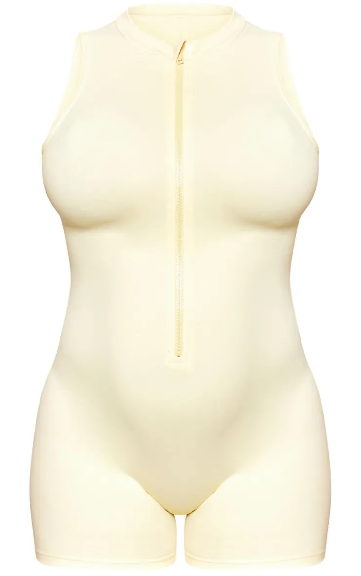 PrettyLittleThing Unitards*Maternity Snatched Sculpt Zip Up Sleeveless Unitard