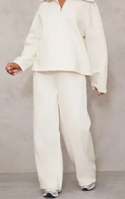 Online PrettyLittleThing Maternity Wide Leg Sweatpants Cream
