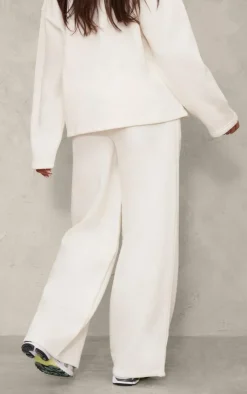 Online PrettyLittleThing Maternity Wide Leg Sweatpants Cream