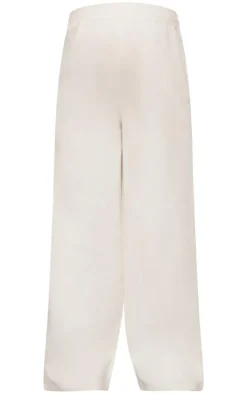 Online PrettyLittleThing Maternity Wide Leg Sweatpants Cream