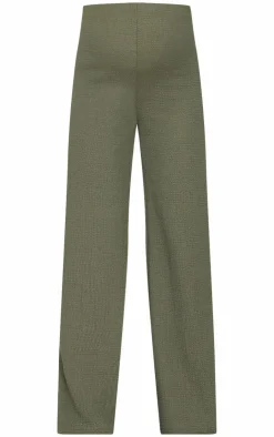 Sale PrettyLittleThing Maternity Textured Wide Leg Pants Dark Khaki