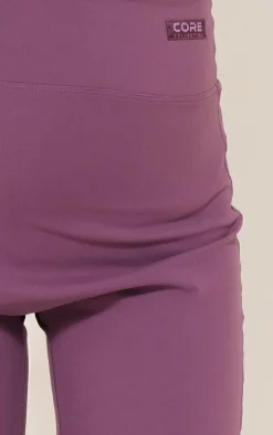 Online PrettyLittleThing Maternity Core Collection Tab Snatched Sculpt Flared Pants Eggplant