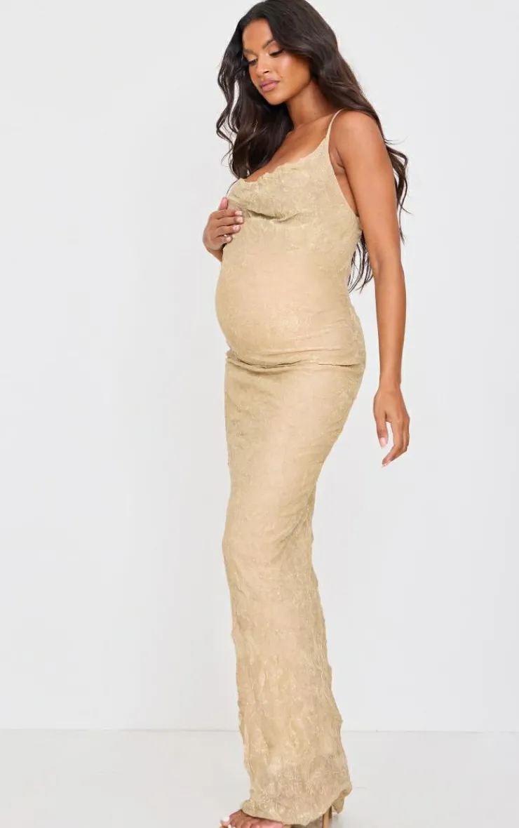 Maternity Glitter Mesh Cowl Neck Maxi Dress-PrettyLittleThing Online