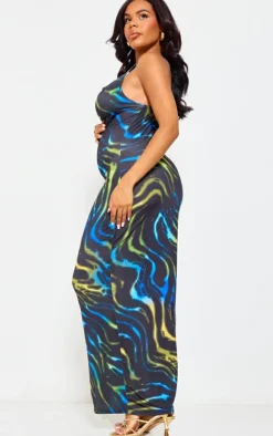 Maternity Multi Print Cowl Maxi Dress-PrettyLittleThing Hot