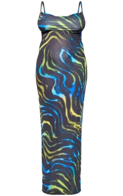 Maternity Multi Print Cowl Maxi Dress-PrettyLittleThing Hot