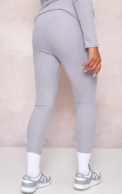 PrettyLittleThing Maternity Brushed Rib Leggings Grey