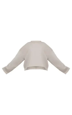 New PrettyLittleThing Maternity Cropped Fleeceback Sweatshirt Grey