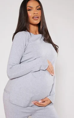 PrettyLittleThing Sweaters*Maternity Knitted Crew Neck Sweatshirt