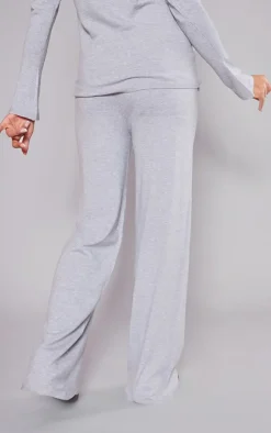 Maternity Grey Knitted Wide Leg Pants