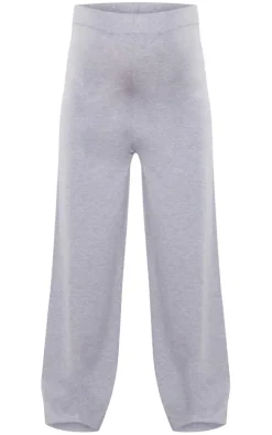 Maternity Grey Knitted Wide Leg Pants