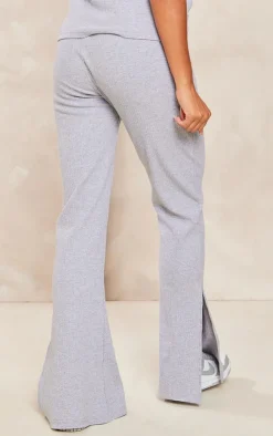 Outlet PrettyLittleThing Maternity Logo Detail Split Hem Pants Grey
