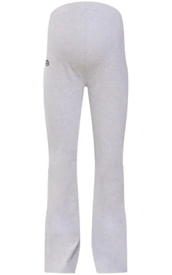 Outlet PrettyLittleThing Maternity Logo Detail Split Hem Pants Grey