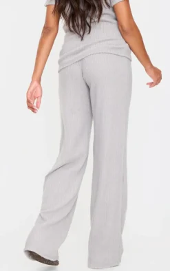 New PrettyLittleThing Maternity Brushed Rib Flared Pants Grey Marl