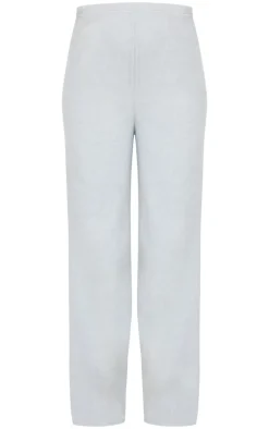 PrettyLittleThing Maternity Brushed Rib Wide Leg Pants Grey Marl