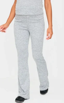 New PrettyLittleThing Maternity Brushed Flared Pants Grey Marl