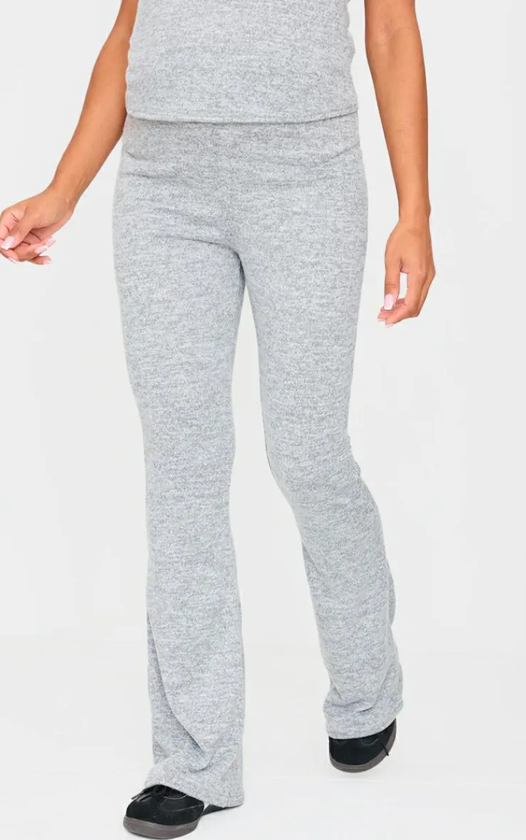 New PrettyLittleThing Maternity Brushed Flared Pants Grey Marl