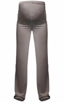 Outlet PrettyLittleThing Maternity Cotton Jersey High Waisted Flares Grey Marl
