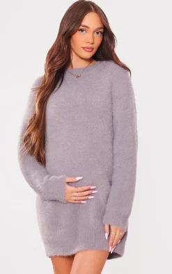 PrettyLittleThing Sweater Dresses*Maternity Fluffy Knitted Sweater Dress