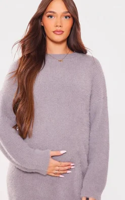 PrettyLittleThing Sweater Dresses*Maternity Fluffy Knitted Sweater Dress
