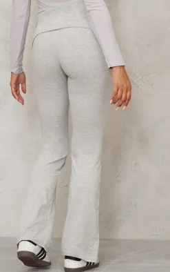 Maternity Grey Marl Fold Over Flared Leggings