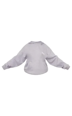 Sale PrettyLittleThing Maternity Mama Printed Hoodie Grey Marl