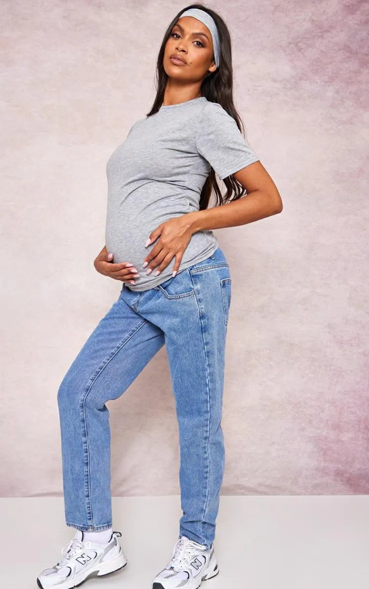 PrettyLittleThing T-Shirts*Maternity Maternity Short Sleeve Basic Crew Neck Fitted T Shirt