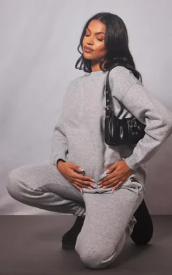 PrettyLittleThing Grey Sweatsuits*Maternity Oversized Basic Sweatshirt
